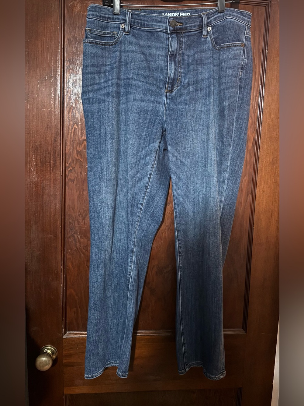 Lands' End Women's Classic Blue Straight-Leg Jeans Size 14